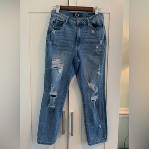 Judy Blue Carrie High Rise Boyfriend Fit Distressed Jeans Size 9/29
